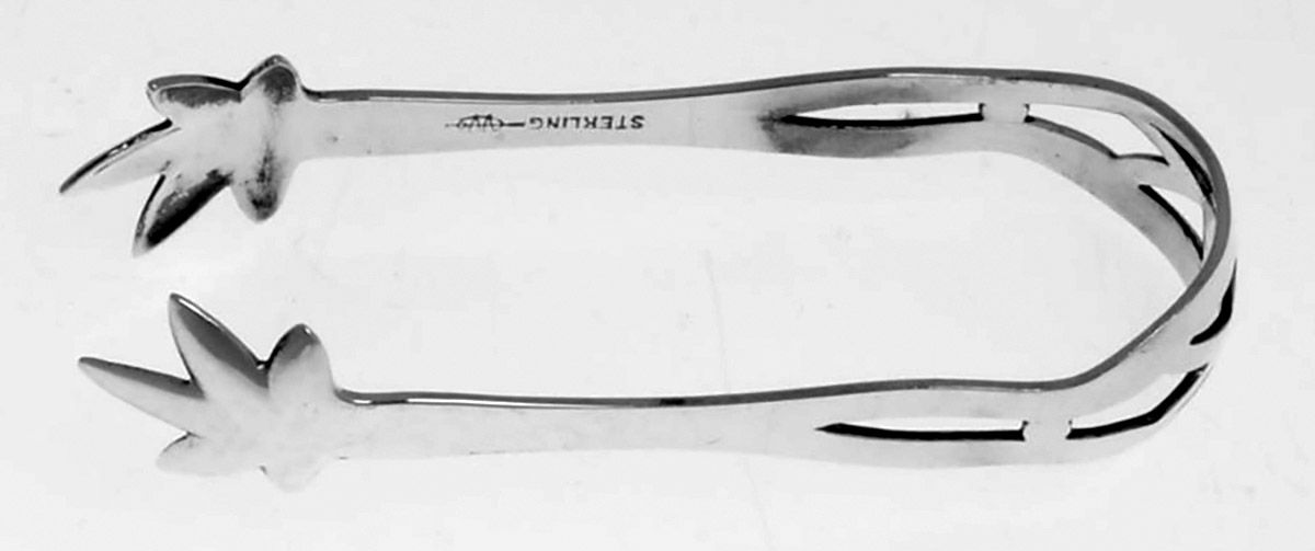 Pierced Handle Series (Sterling) Bon Bon Tongs by Webster Co-1