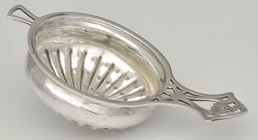 Pierced Handle Series (Sterling) Solid Individual Overcup Tea Strainer by Webster Co-1