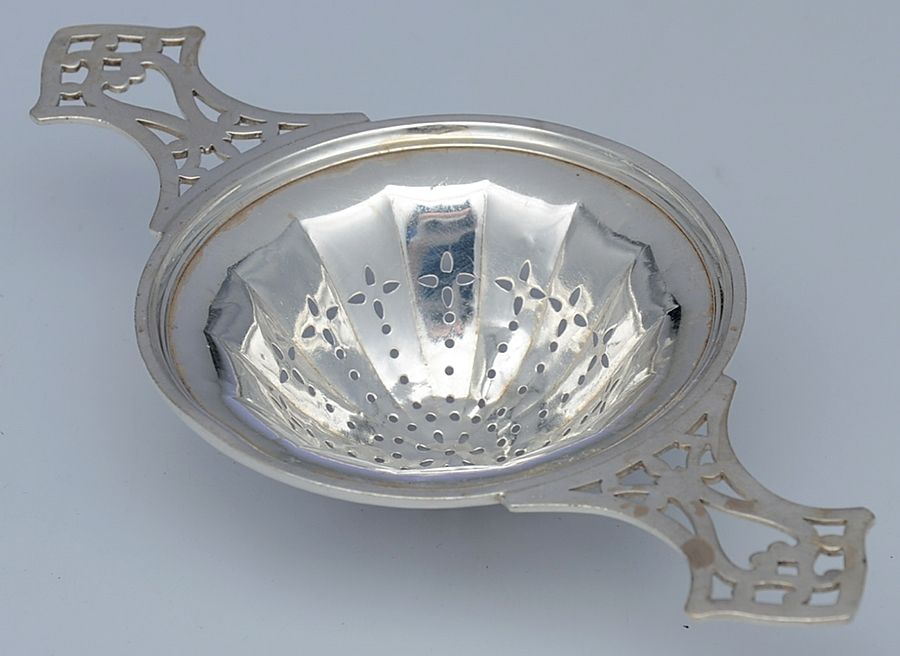 Pierced Handle Series (Sterling) Solid Individual Overcup Tea Strainer by Webster Co-1
