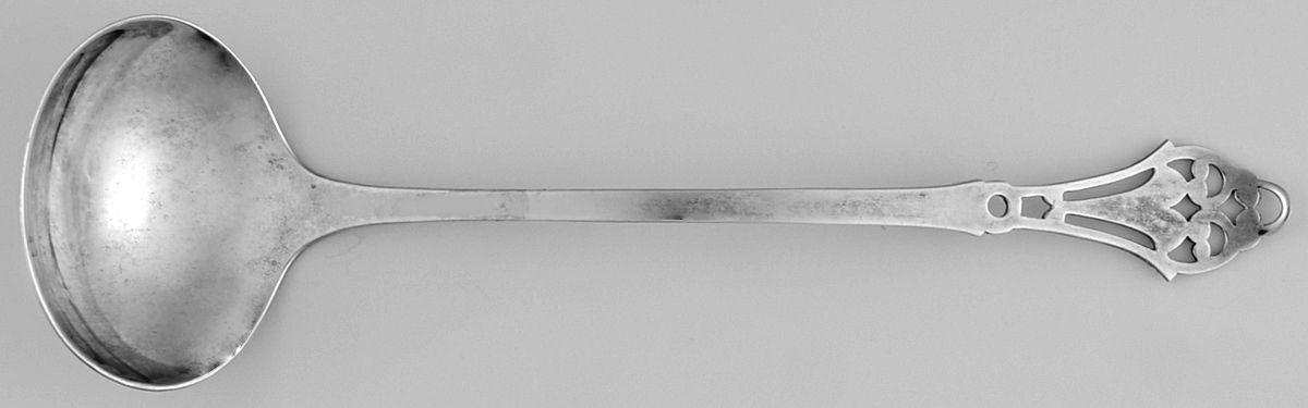 Pierced Handle Series (Sterling) Solid Piece Cream Ladle by Webster Co-1