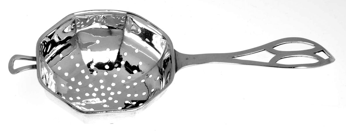 Pierced Handle Series (Sterling) Solid Individual Overcup Tea Strainer by Webster Co-1