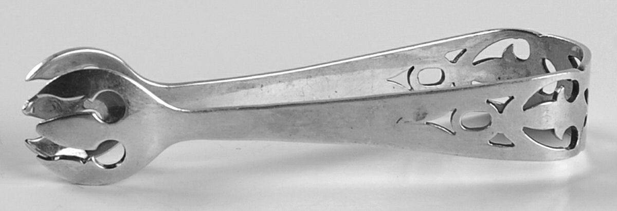 Pierced Handle Series (Sterling) Bon Bon Tongs by Webster Co-1