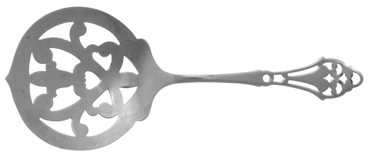 Pierced Handle Series (Sterling) Solid Bon Bon Spoon with Pierced Bowl by Webster Co-1