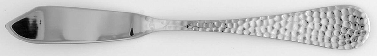 Hammered (Stainless) Flat Handle Master Butter Knife by Wallace Silver-1