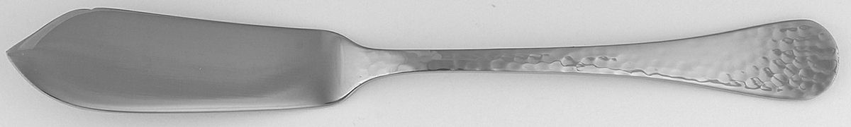 Hammered (Stainless) Flat Handle Master Butter Knife by Wallace Silver-1