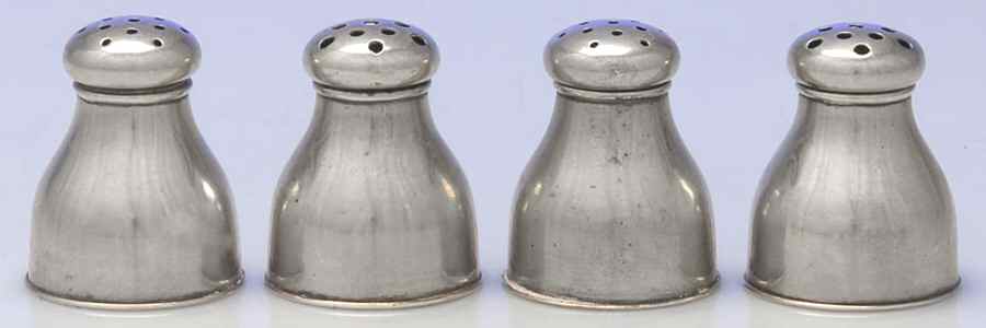 42 (Sterling, Hollowware) 2 Sets Individual Salt & Pepper Set by Watson-1