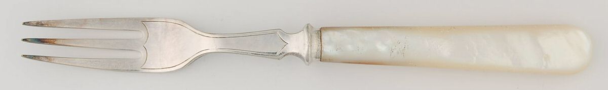 Plear Handle Flatware 2 Pearl Handle Individual Fruit Fork by Walker & Hall-1