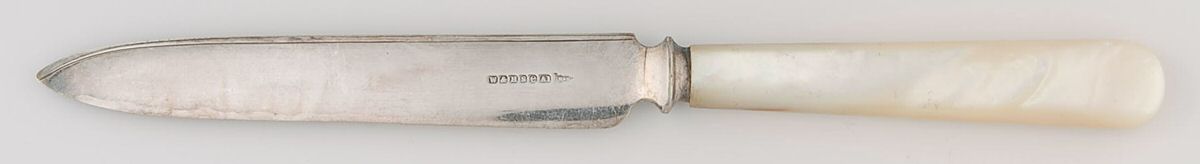Plear Handle Flatware 2 Individual Fruit Knife with Silverplate Blade by Walker & Hall-1