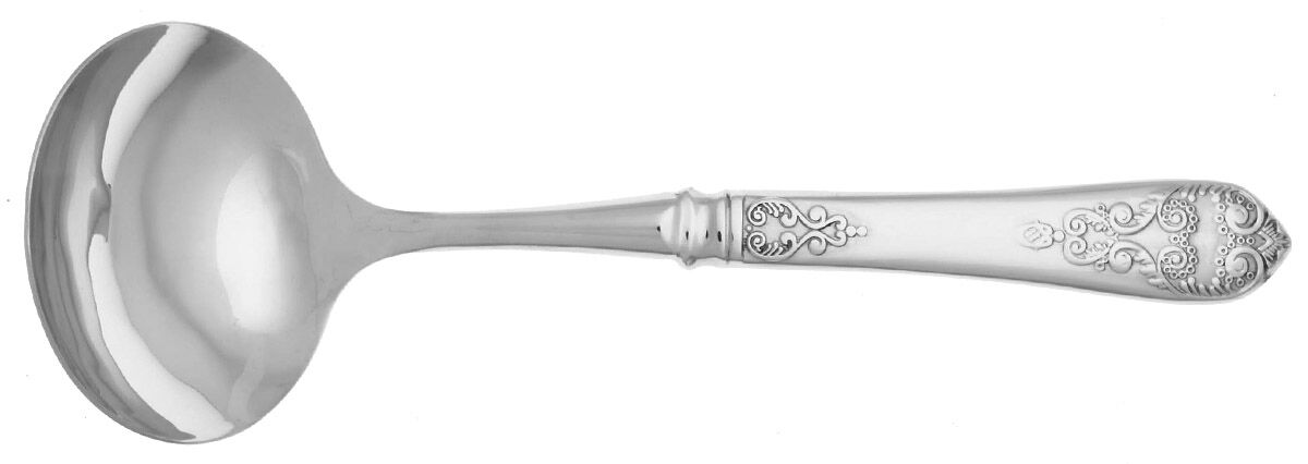 Hotel Lux (Stainless) Gravy Ladle with No Spout Stainless Bowl HC by Wallace Silver-1