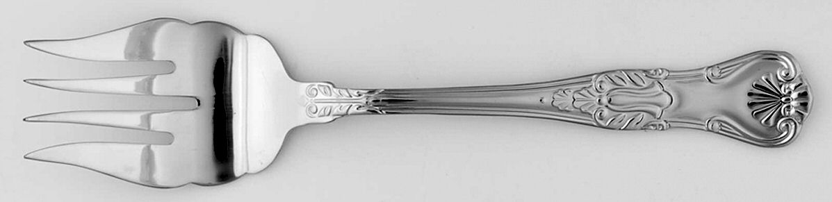Hotel Lux (Stainless) Medium Solid Cold Meat Serving Fork by Wallace Silver-1