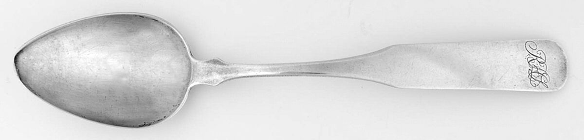 Coin Silver Flatware Tablespoon (Serving Spoon) by W. A. Liddon-1
