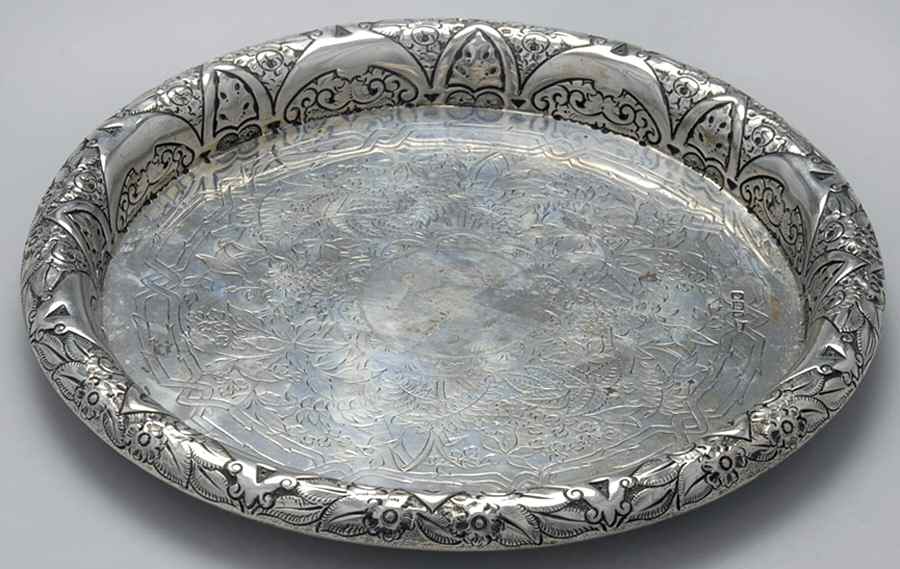53611 (Sterling, Hollowware) 8" Round Tray by Walker & Hall-1