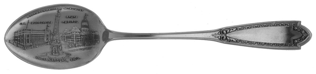 States&Cities Souvenir Spoons(Sterling) Indiana Teaspoon by Weidlich Silver-1