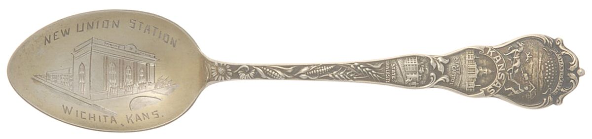 States&Cities Souvenir Spoons(Sterling) Kansas Teaspoon by Weidlich Silver-1