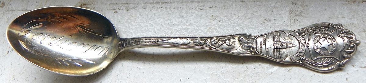States&Cities Souvenir Spoons(Sterling) Texas Teaspoon by Weidlich Silver-1