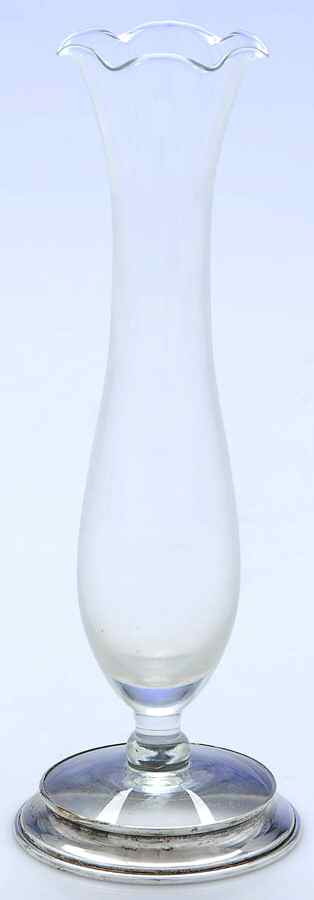 R-43 (Sterling, Hollowware) Crystal Vase with Sterling Base by Wallace Silver-1