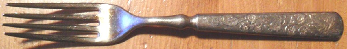 WAS221 (Silverplate) Indented Solid Handled Fork by Wallace Silver-1
