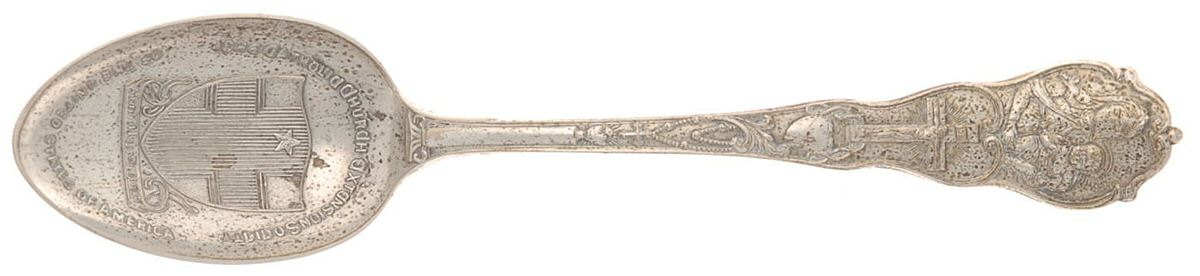 Religious Souvenir Spoons (Sterling) Catholic Religion Teaspoon by Weidlich Silver-1