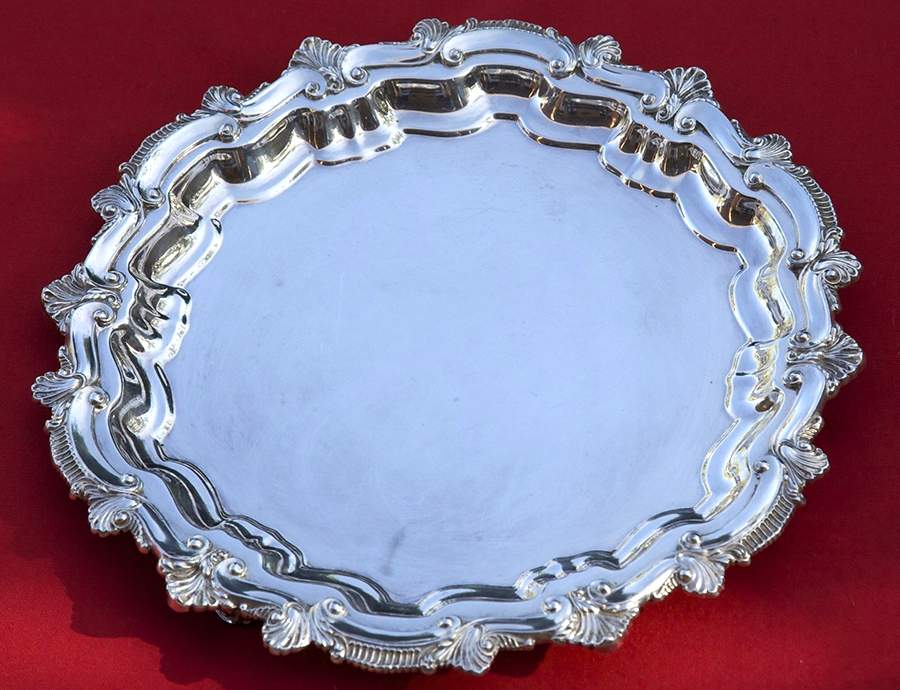 246 (Silverplate, Hollowware) 11" Round Tray by W & S Blackington Co-1