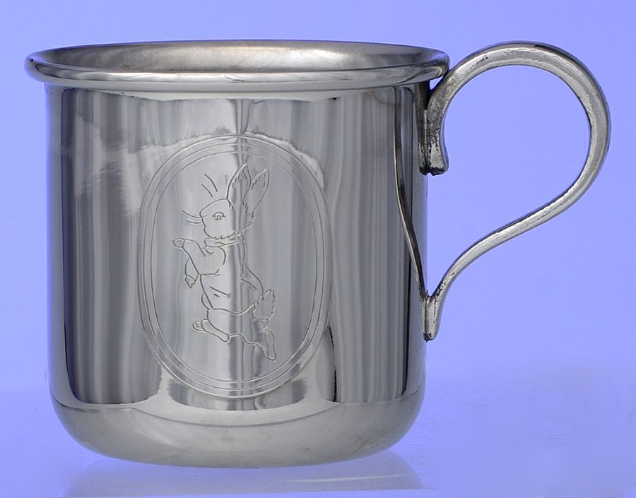 Peter Rabbit (Silverplate) Baby Cup by Wedgwood Silver-1
