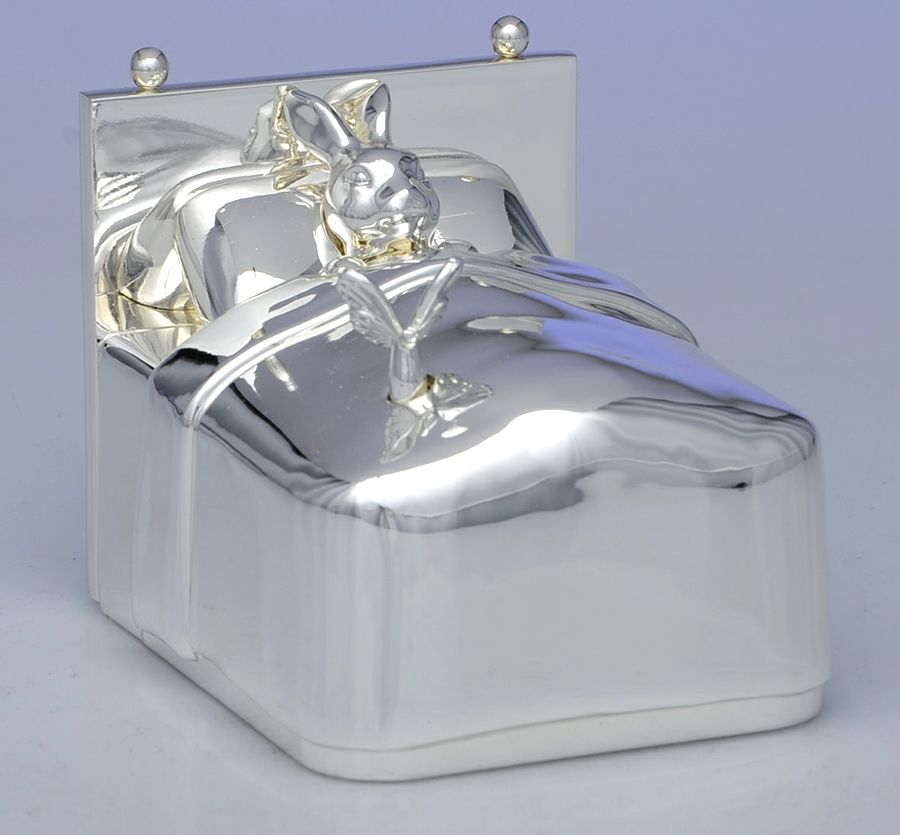 Peter Rabbit (Silverplate) Music Box by Wedgwood Silver-1