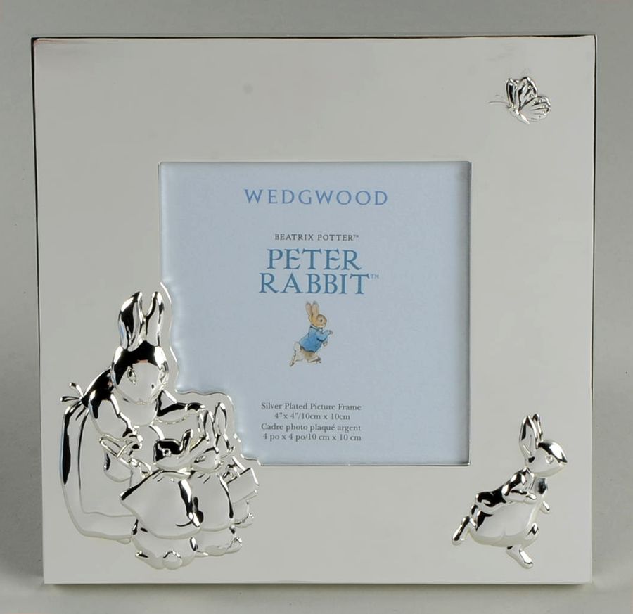 Peter Rabbit (Silverplate) Frame-Holds 3" X 3" Picture by Wedgwood Silver-1