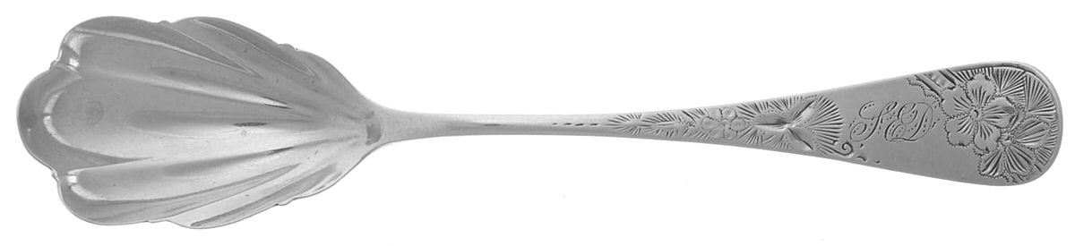 WDS52 (Sterling) Monogram Sugar Shell Spoon by Whiting Manf Co-1