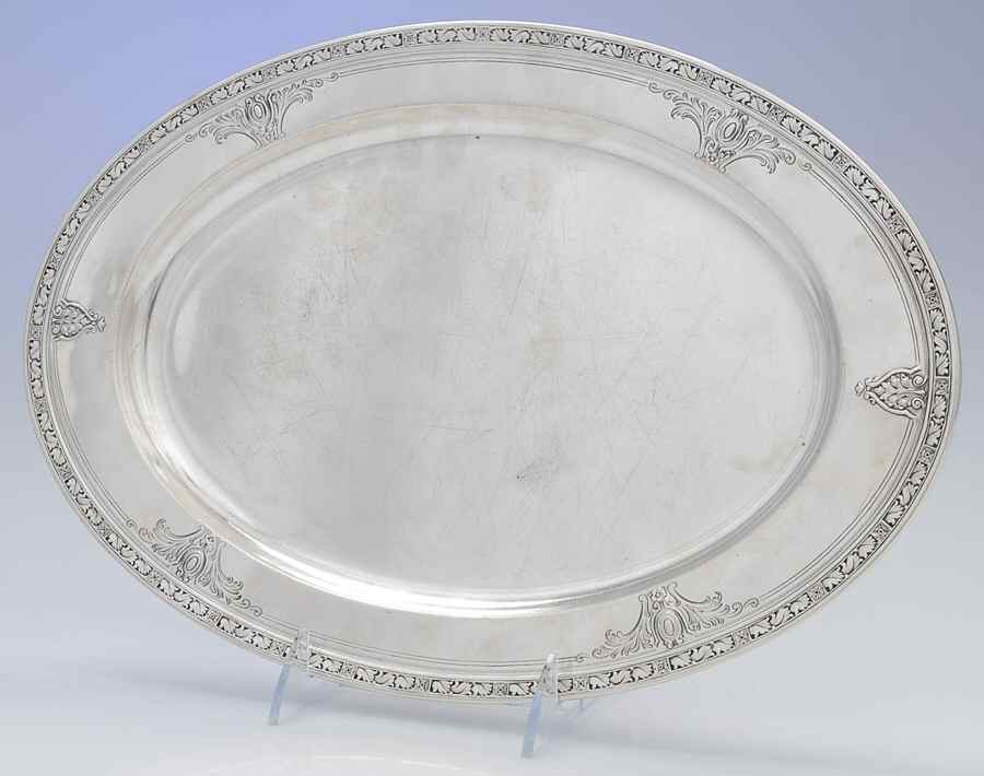 20214 (Sterling, Hollowware) 14" Oval Serving Platter by Whiting Manf Co-1