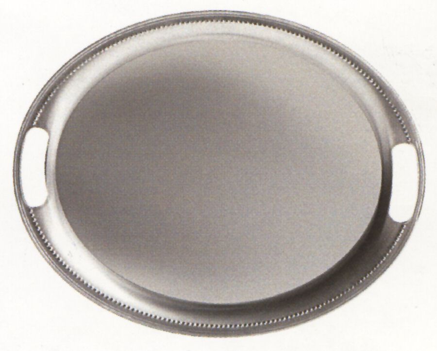 Grosgrain (Nickelplate, Hollowware) 19" Oval Tray by Wedgwood Silver-1