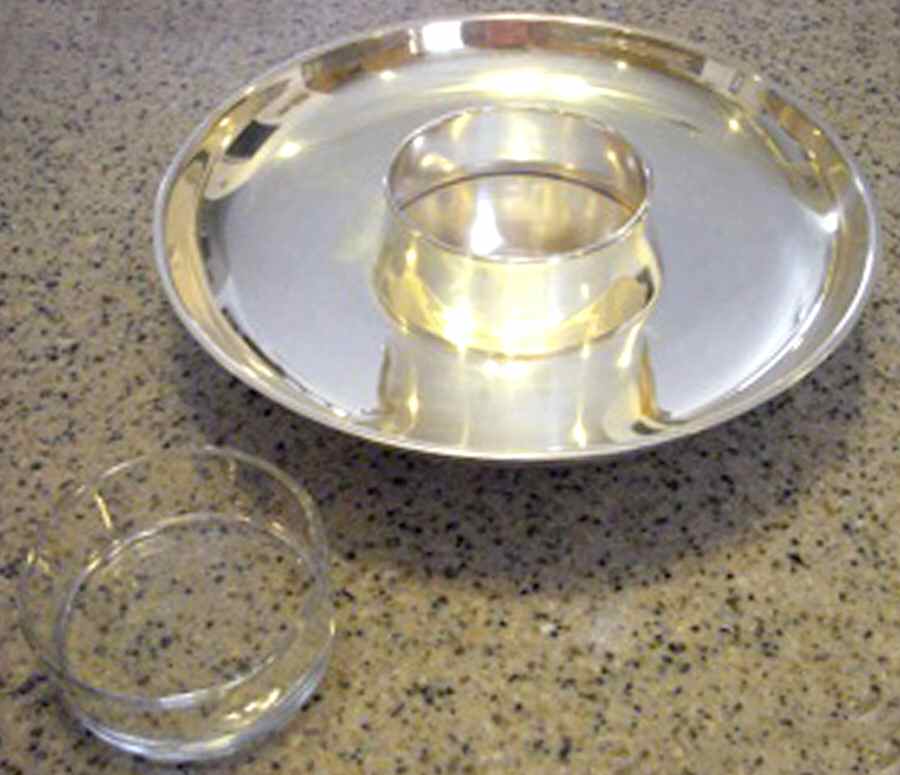 905 (Silverplate, Hollowware) 2pc Chip & Dip Set with Glass Bowl by W & S Blackington Co-1