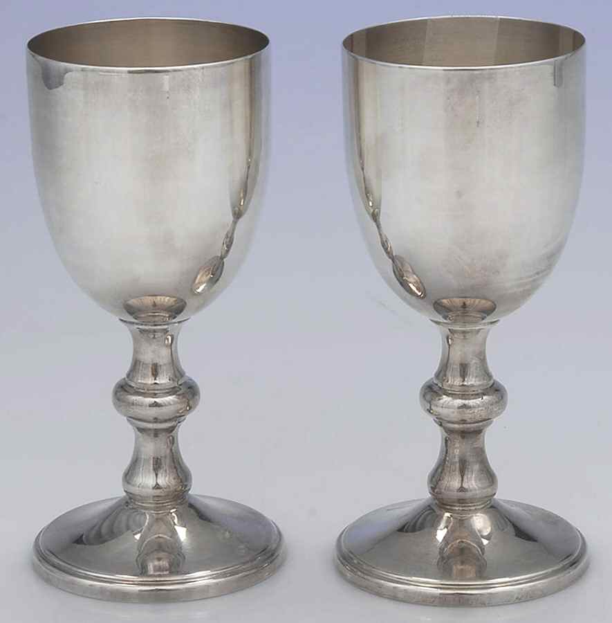 17 (Silverplate, Hollowware) Wine Goblet - Set of 2 by W & S Blackington Co-1