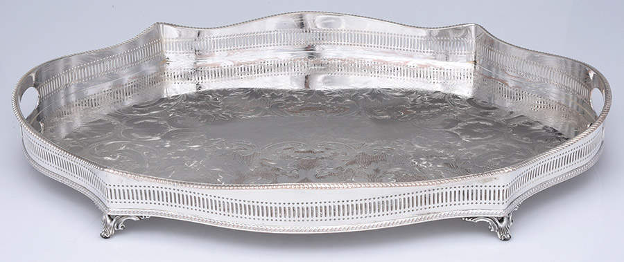 Silverplate Hollowware 22" Gallery Tray by William Adams-Sheffield-Birminghan-1