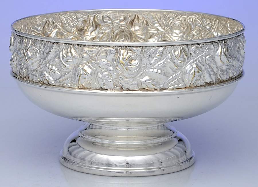Silverplate Hollowware 7" Round Footed Centerpiece by William Adams-Sheffield-Birminghan-1