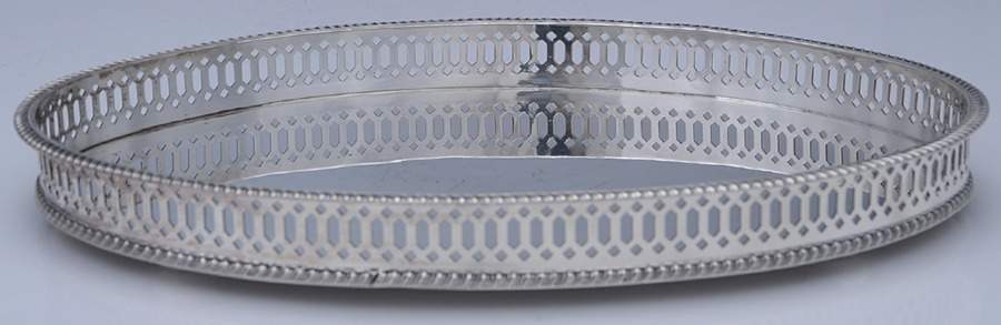 Silverplate Hollowware 12" Gallery Tray by William Adams-Sheffield-Birminghan-1