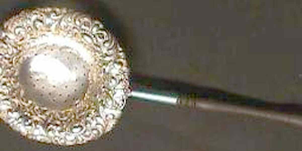 437 (Sterling, Hollowware) Tea Strainer with Wood Handle, Sterling Bowl by Wallace Silver-1