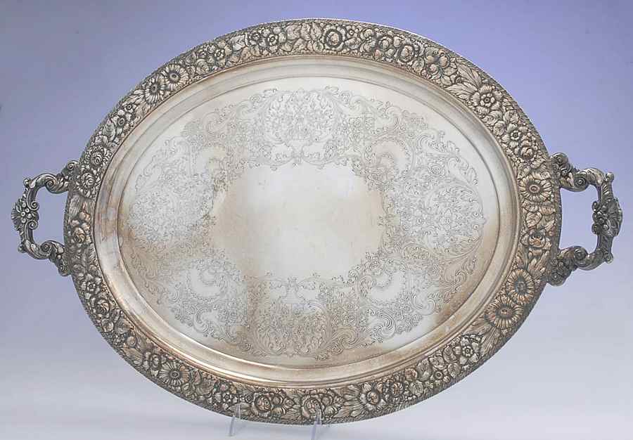 9706 (Silverplate, Hollowware) Large Silverplate Waiter Tray by Webster Co-1