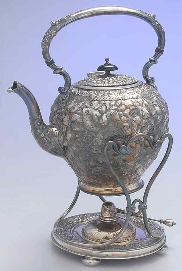 9706 (Silverplate, Hollowware) Kettle, Stand & Burner by Webster Co-1