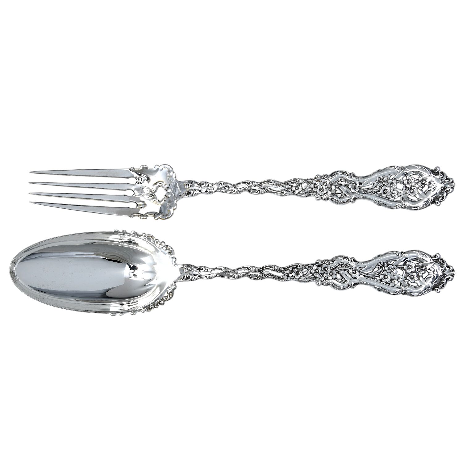 WDS24 (Sterling) Solid Oversized Serving Salad Set by Whiting Manf Co-1