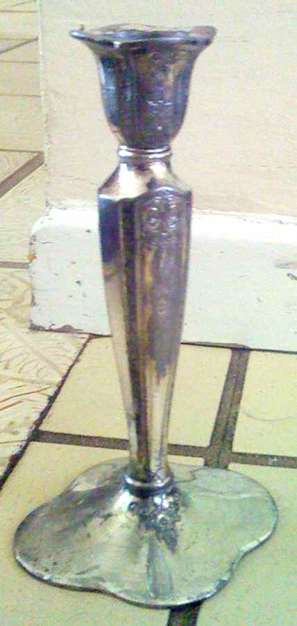 2247 (Silverplate, Hollowware) Silverplate Candlestick by Weidlich Silver-1