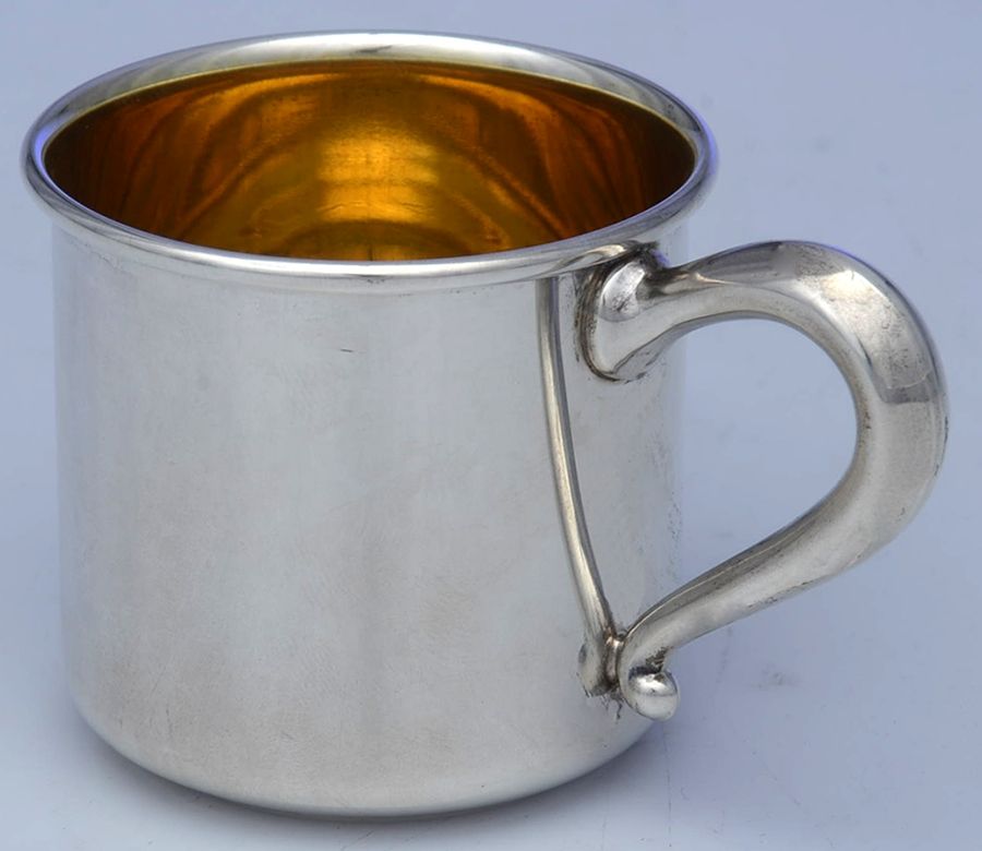 513 (Sterling, Hollowware) Gold Lined Baby Cup by Web Silver-1