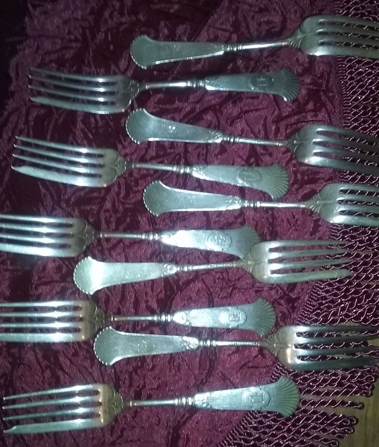 Osiris (Sterling, 1870) Monogram Individual Salad Fork by John R Wendt-1