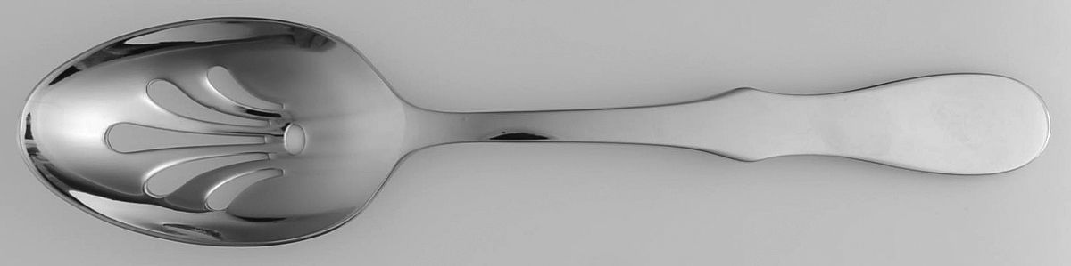Vera Silhouette (Stainless) Pierced Tablespoon (Serving Spoon) by Wedgwood Silver-1