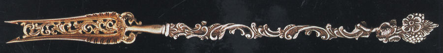 WMY2 (Sterling, 1892) Long Handle Olive Fork by William Comyns&Sons-1