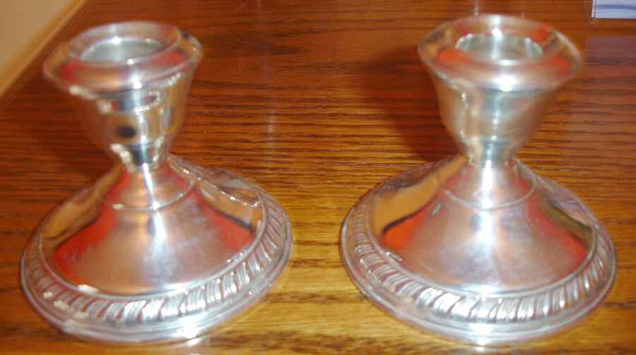 M27 (Sterling, Hollowware) Weighted Console Candleholder by Wallingford-1