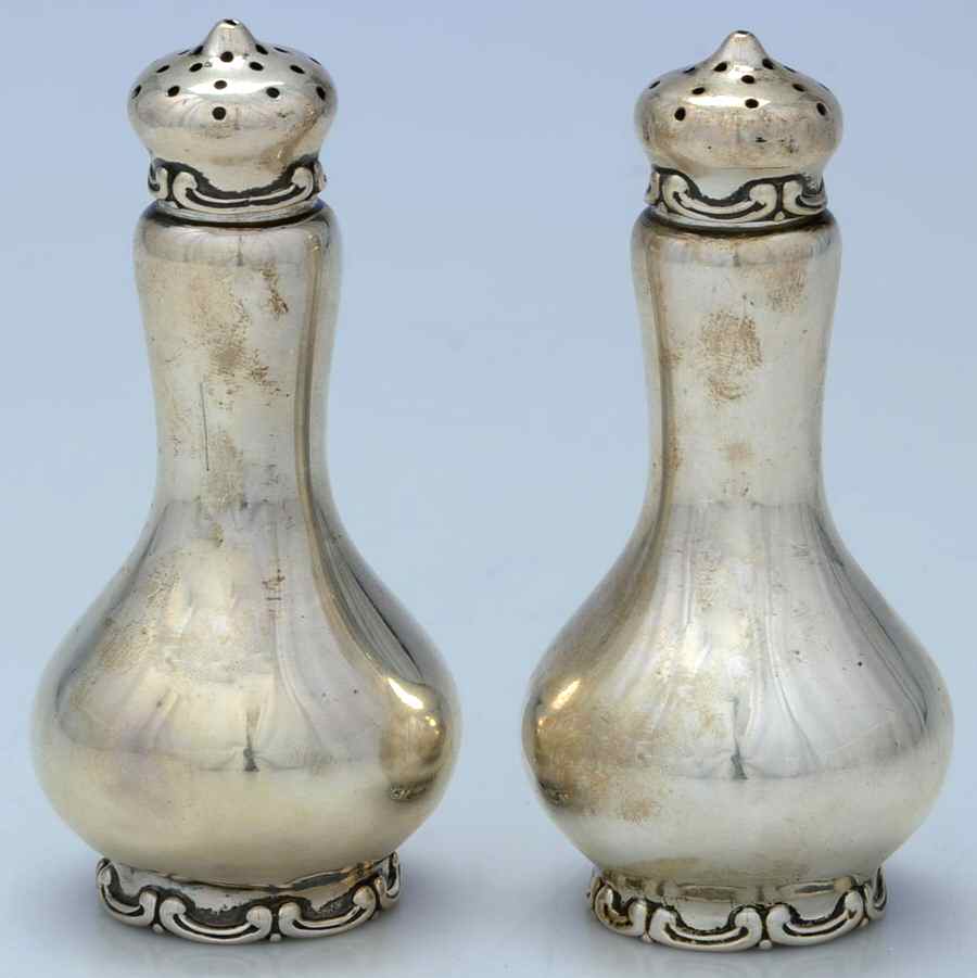 Louis XV (Sterling, 1891, Hollowware) Salt and Pepper Set by Whiting Manf Co-1