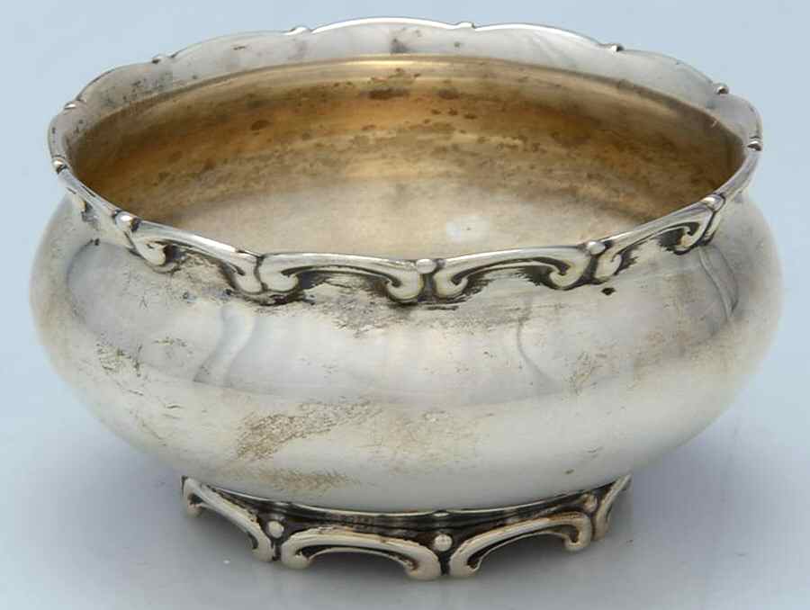 Louis XV (Sterling, 1891, Hollowware) Master Open Salt by Whiting Manf Co-1