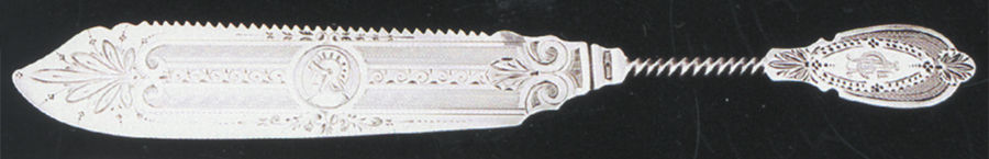 WGO9 (Sterling) Solid Bright Cut Cake Saw by William Gale & Son-1