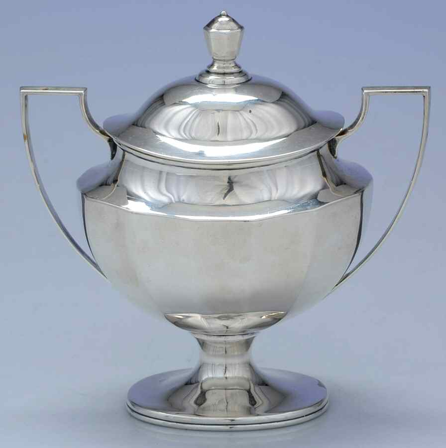 3065 (Sterling, Hollowware) Sugar Bowl & Lid by Woodside Sterling Co-1