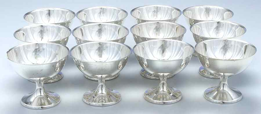 16 (Sterling, Hollowware) Champagne/Sherbet - Set of 12 by Wallace Silver-1