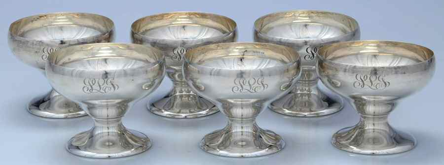 9321 (Sterling, Hollowware) Champagne/Sherbet - Set of 6 by Whiting Manf Co-1